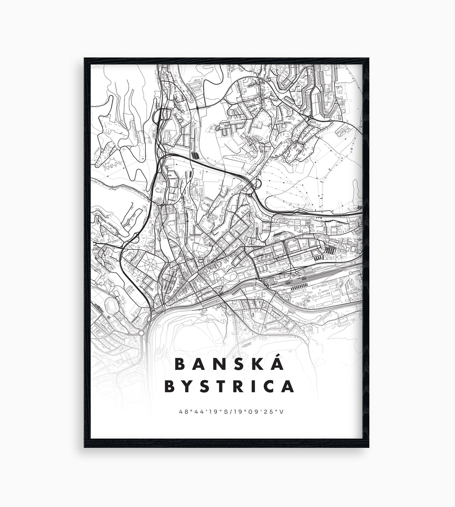 Plagát Banská Bystrica mapa