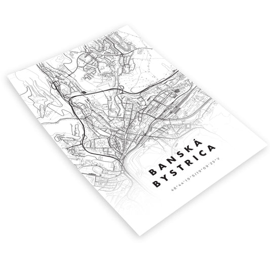 Plagát Banská Bystrica mapa