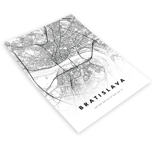 Plagát Bratislava mapa
