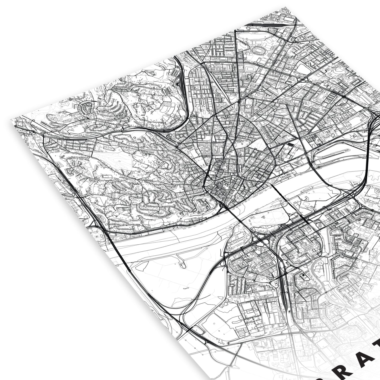 Plagát Bratislava mapa