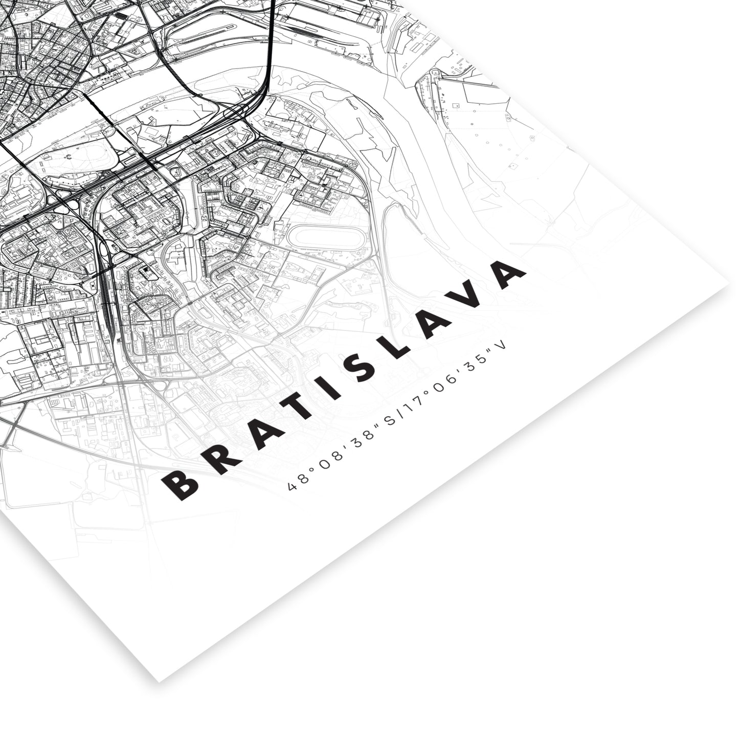 Plagát Bratislava mapa
