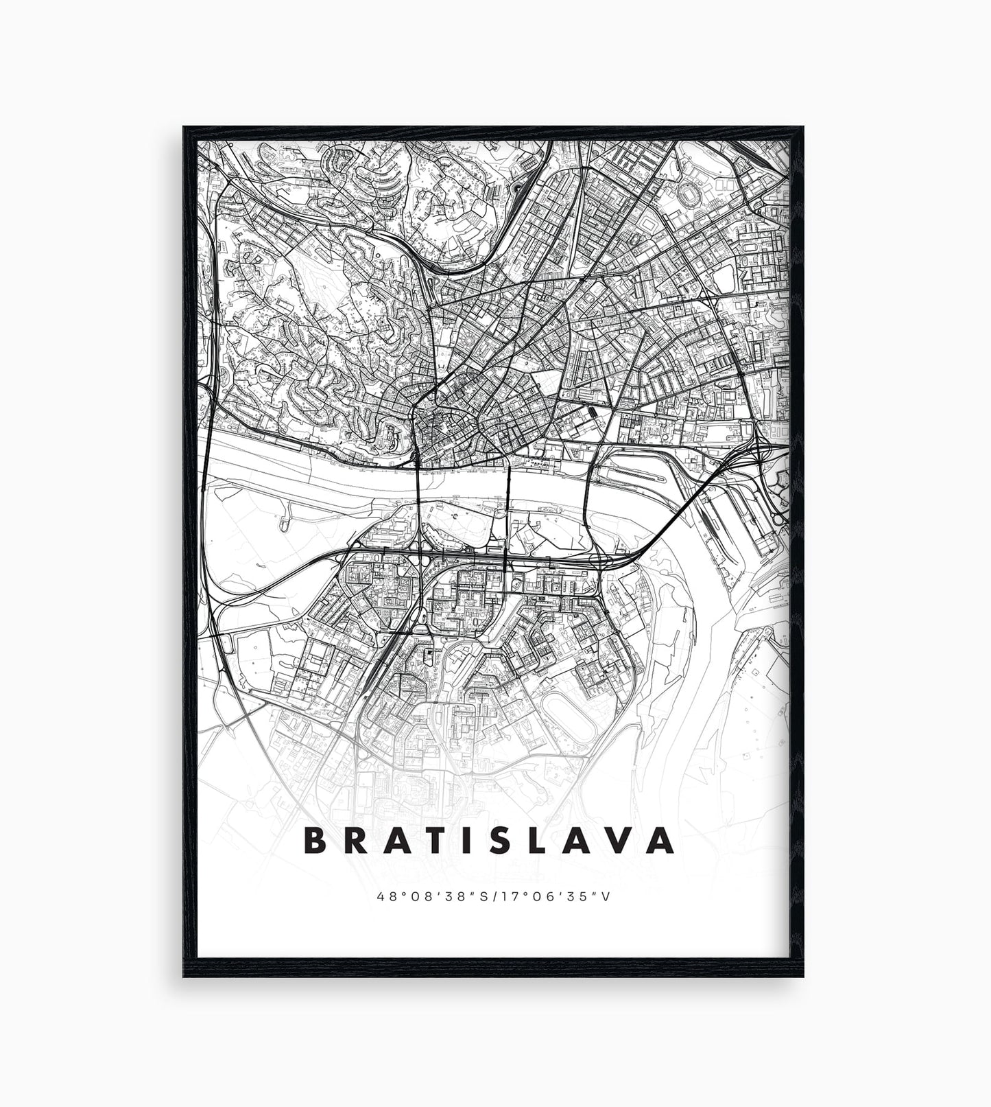 Plagát Bratislava mapa