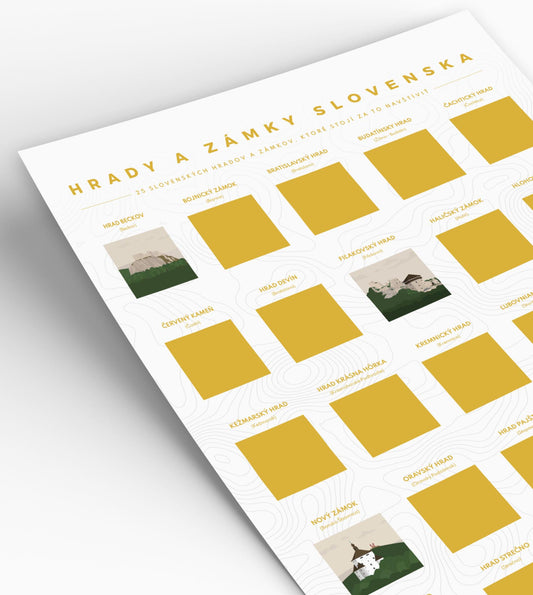 Stierací plagát TOP 25 Hradov a zámkov