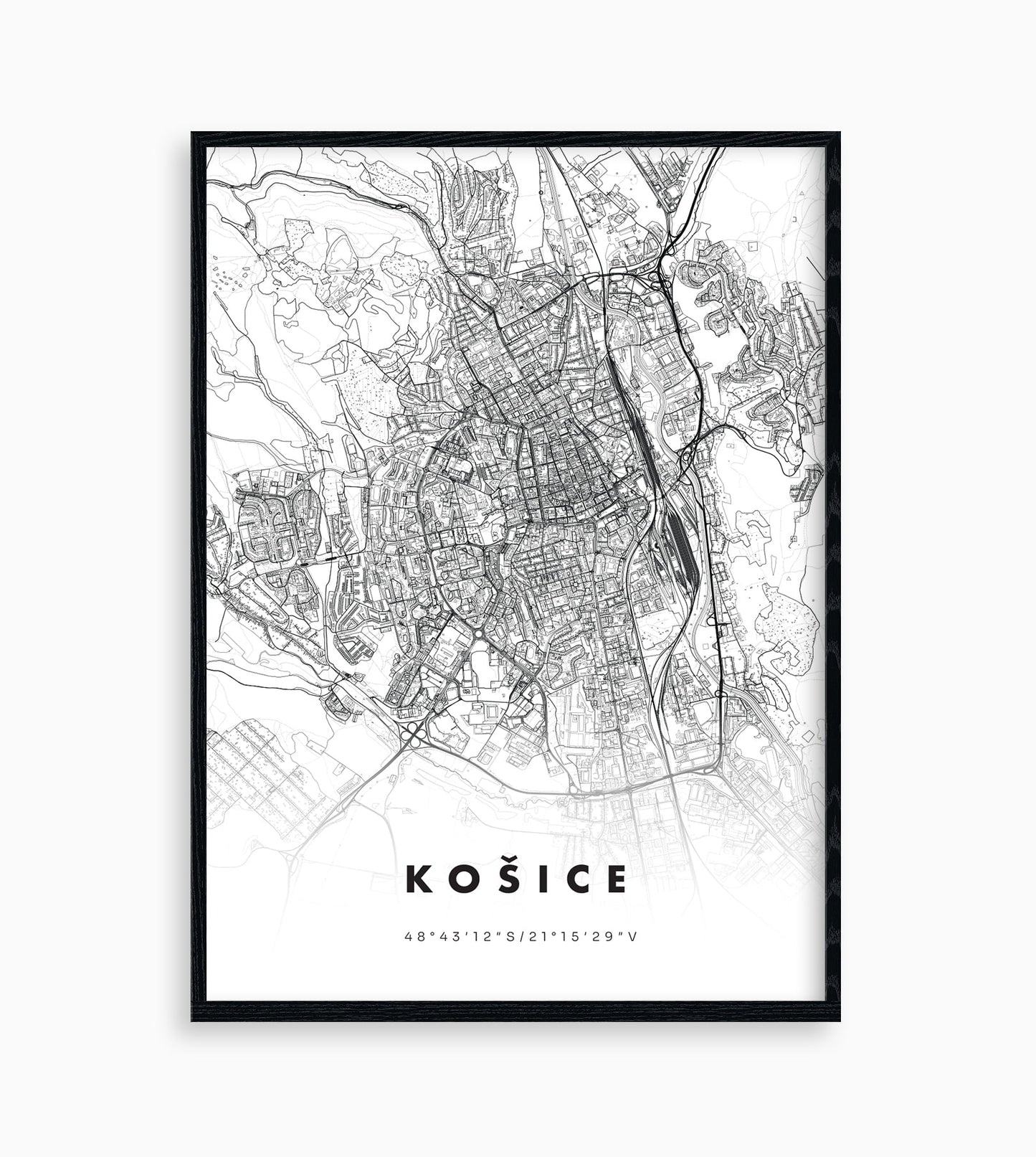 Plagát Košice mapa