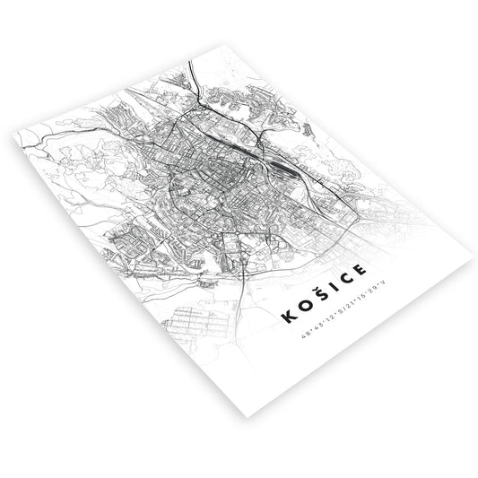 Plagát Košice mapa