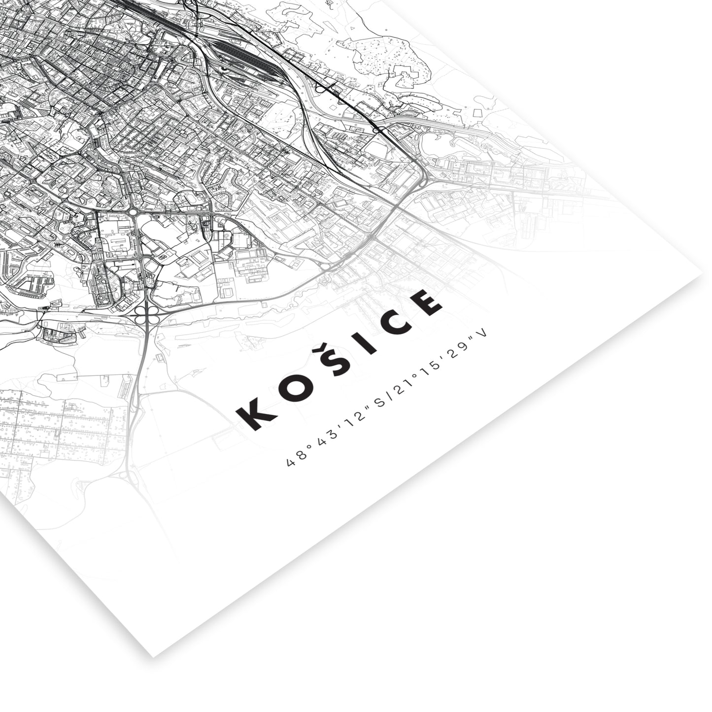 Plagát Košice mapa