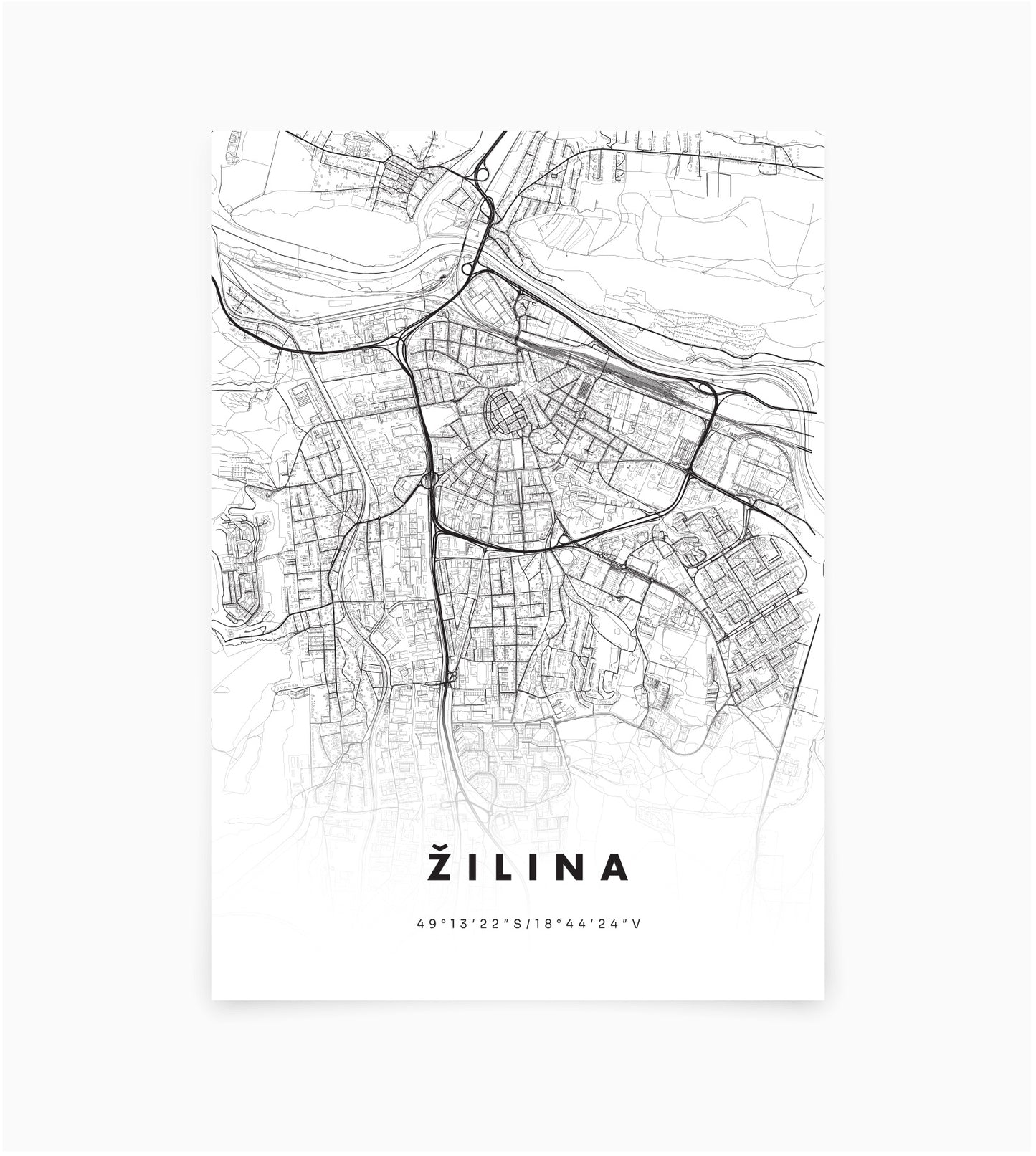 Plagát Žilina mapa
