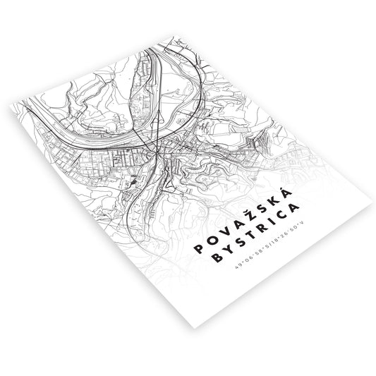 Plagát Považská Bystrica mapa