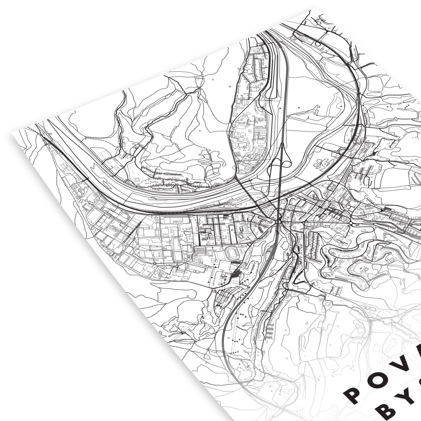 Plagát Považská Bystrica mapa