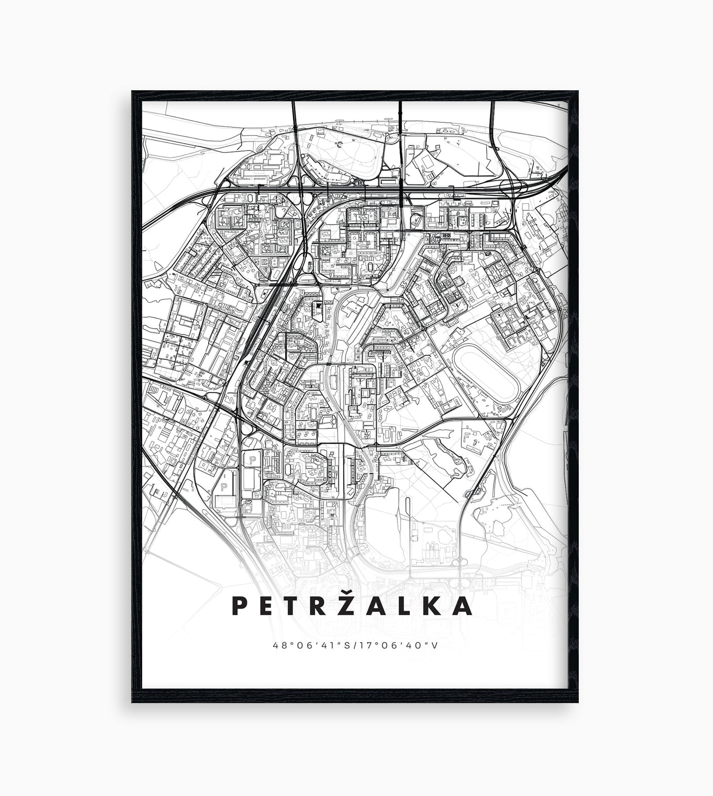 Plagát Petržalka mapa
