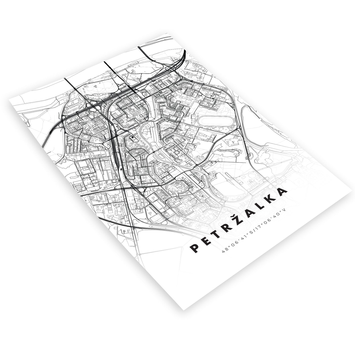 Plagát Petržalka mapa