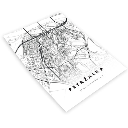 Plagát Petržalka mapa