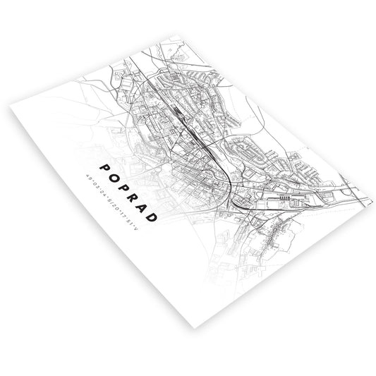 Plagát Poprad mapa