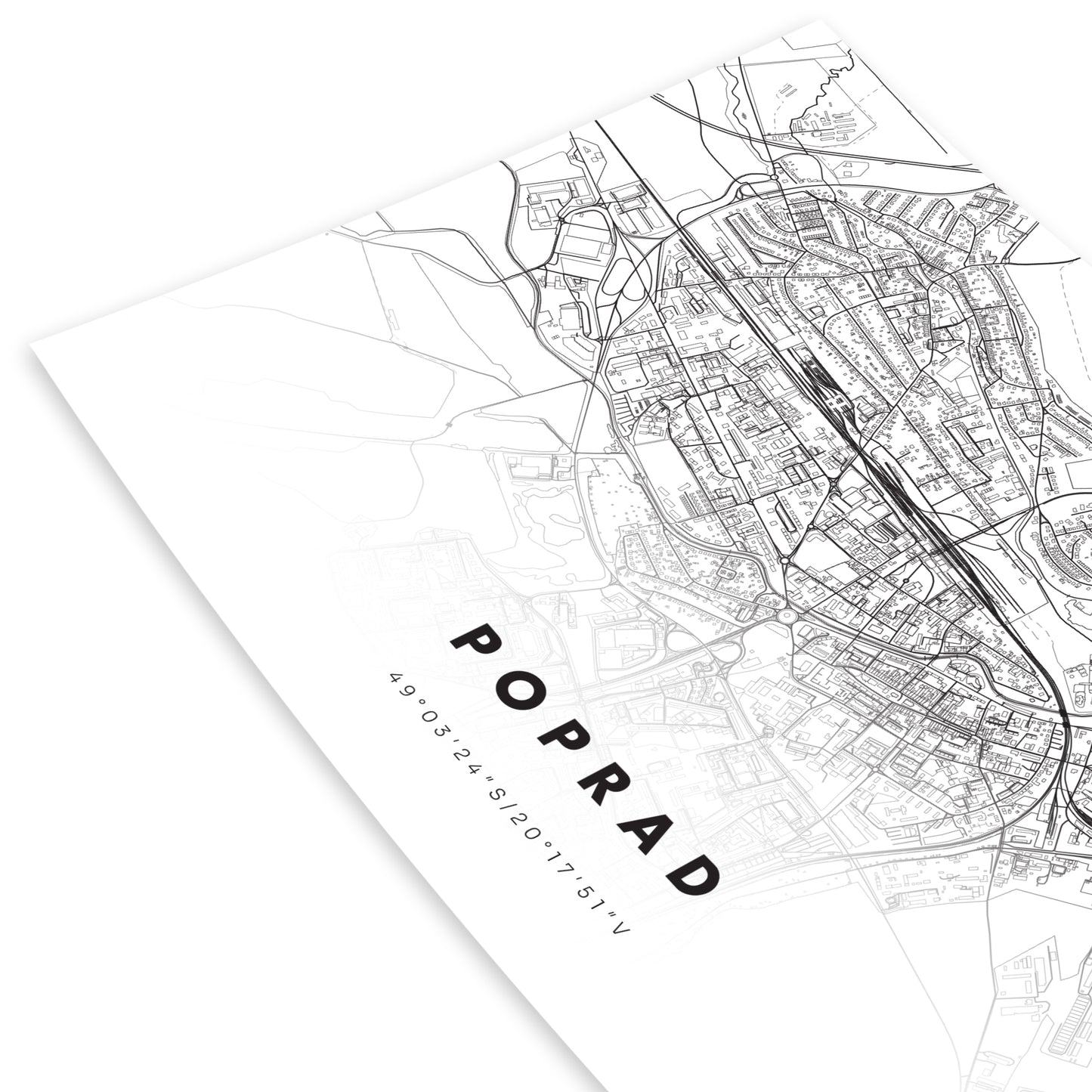 Plagát Poprad mapa