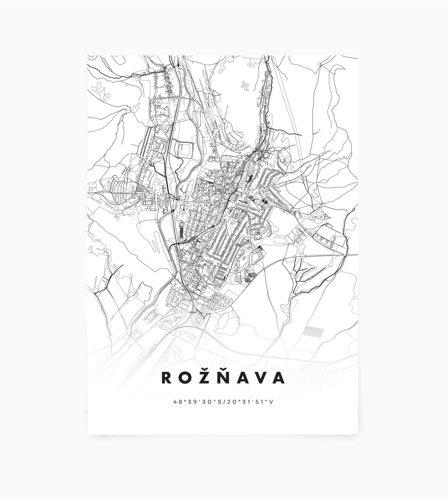 Plagát Rožňava mapa