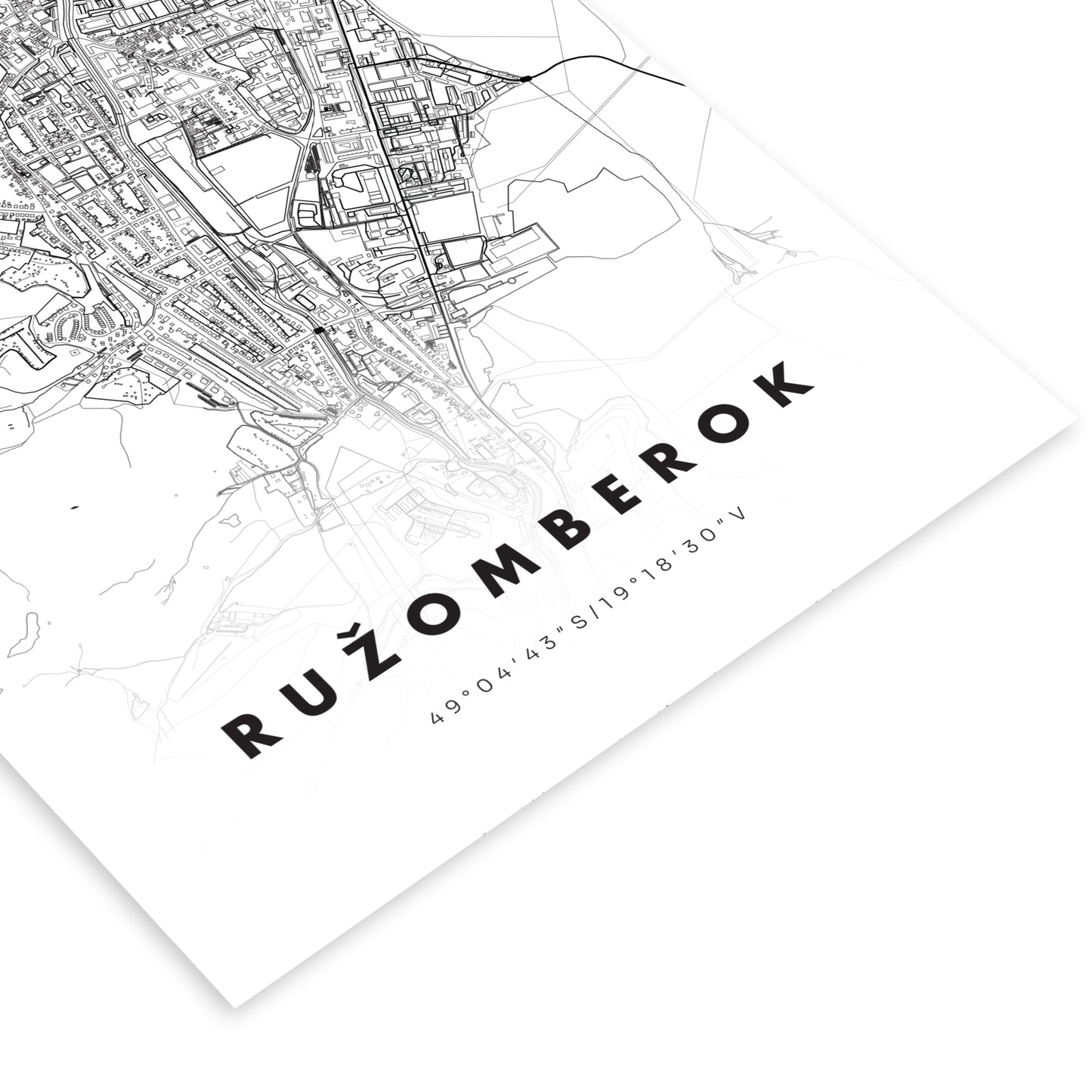 Plagát Ružomberok mapa