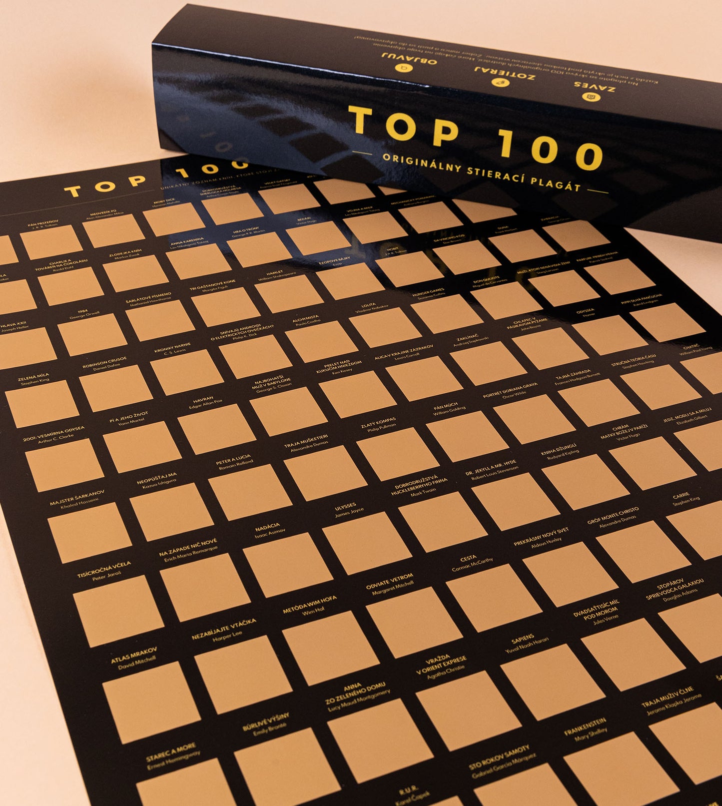 Stierací plagát TOP 100 kníh