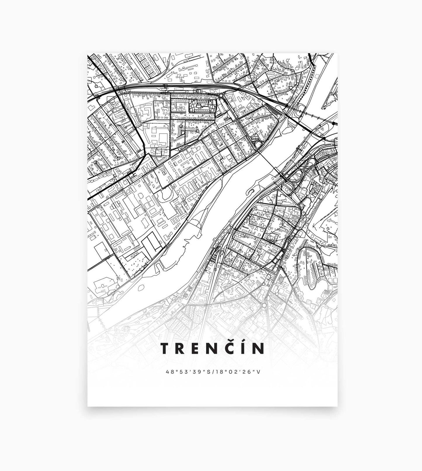 Plagát Trenčín Mapa