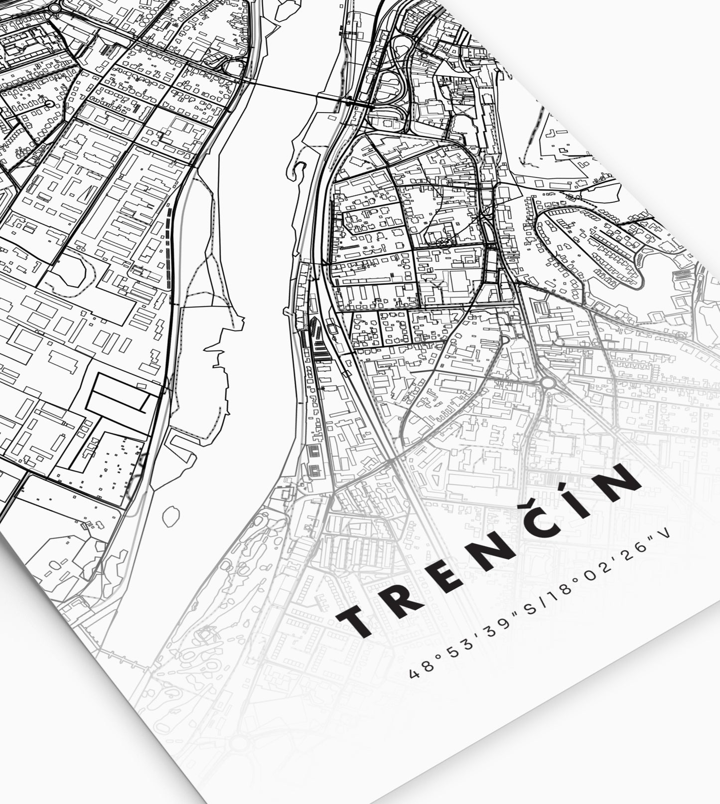 Plagát Trenčín Mapa