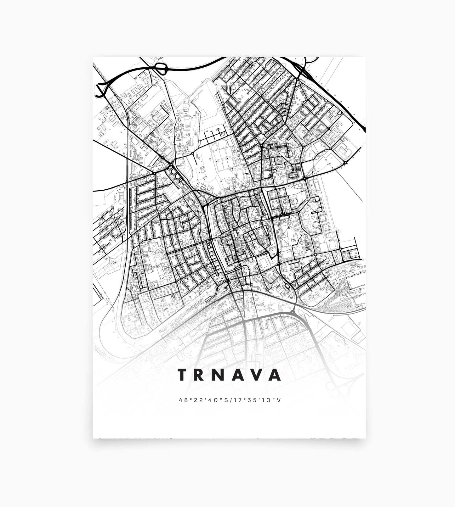Plagát Trnava Mapa
