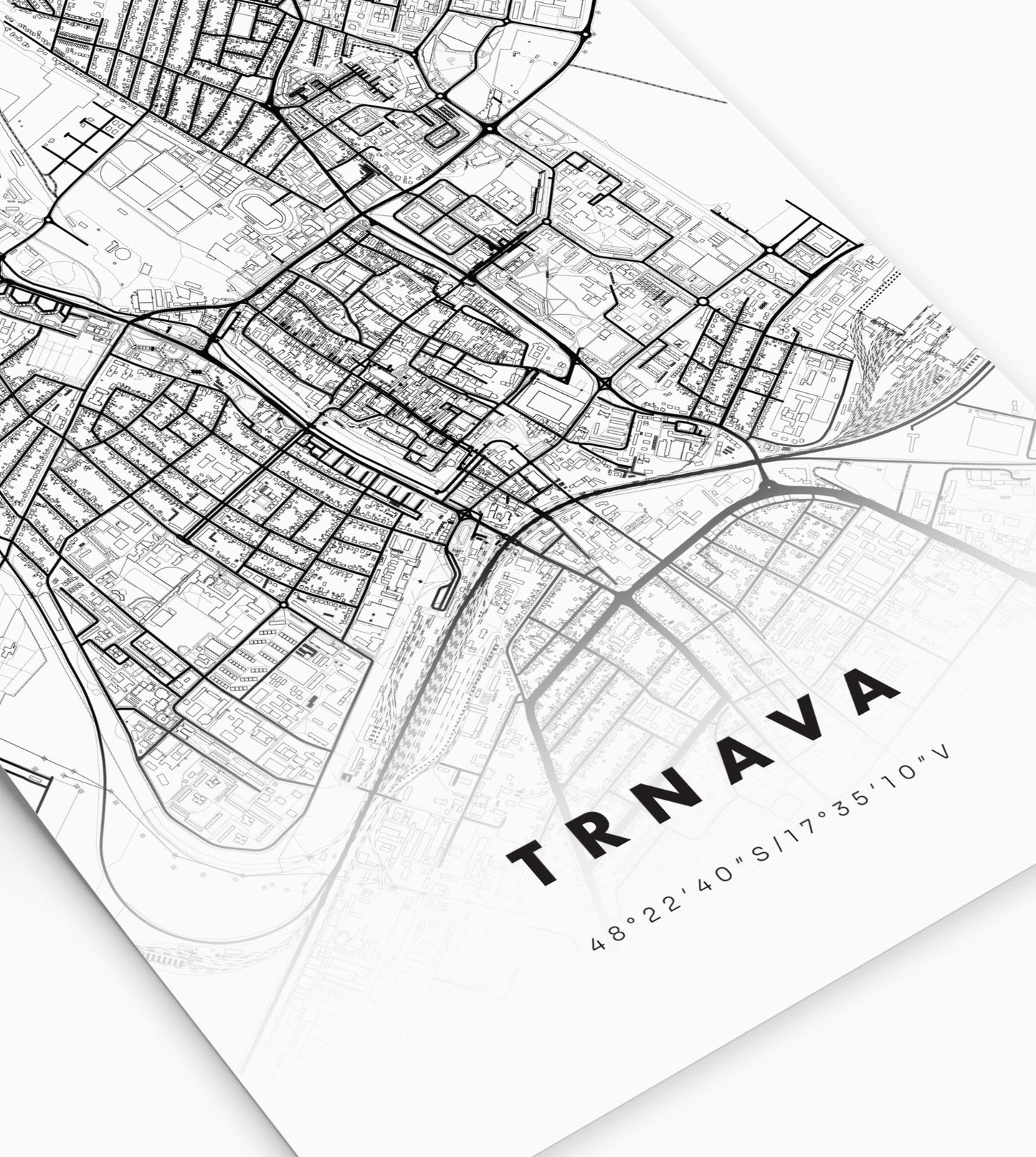Plagát Trnava Mapa