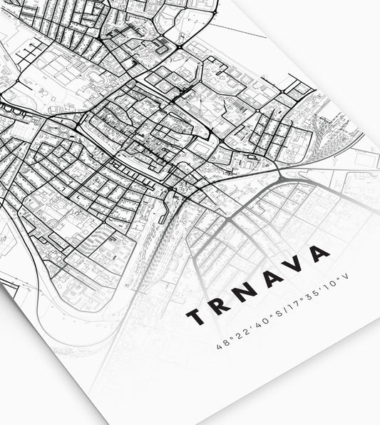 Plagát Trnava mapa