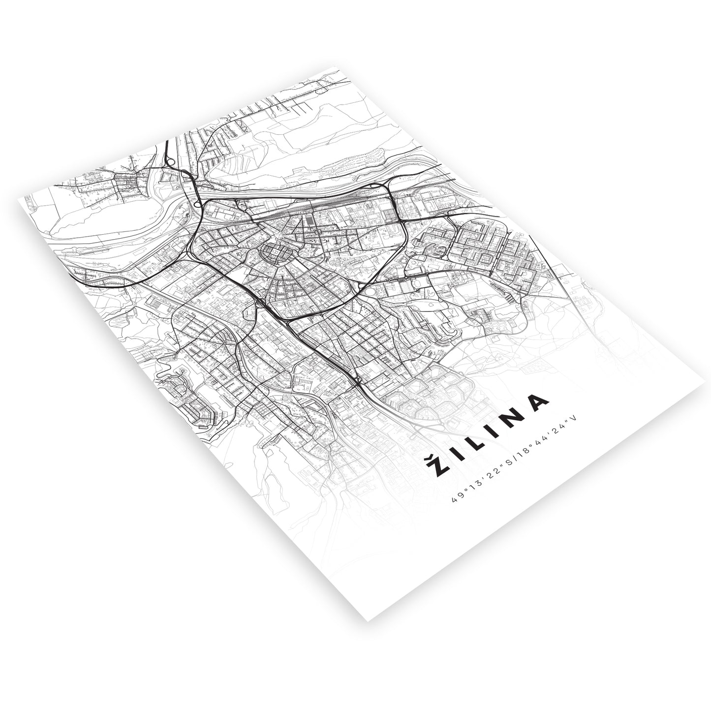 Plagát Žilina mapa