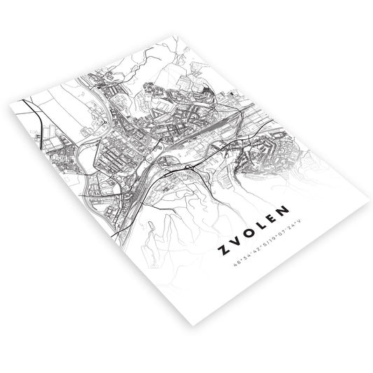 Plagát Zvolen mapa