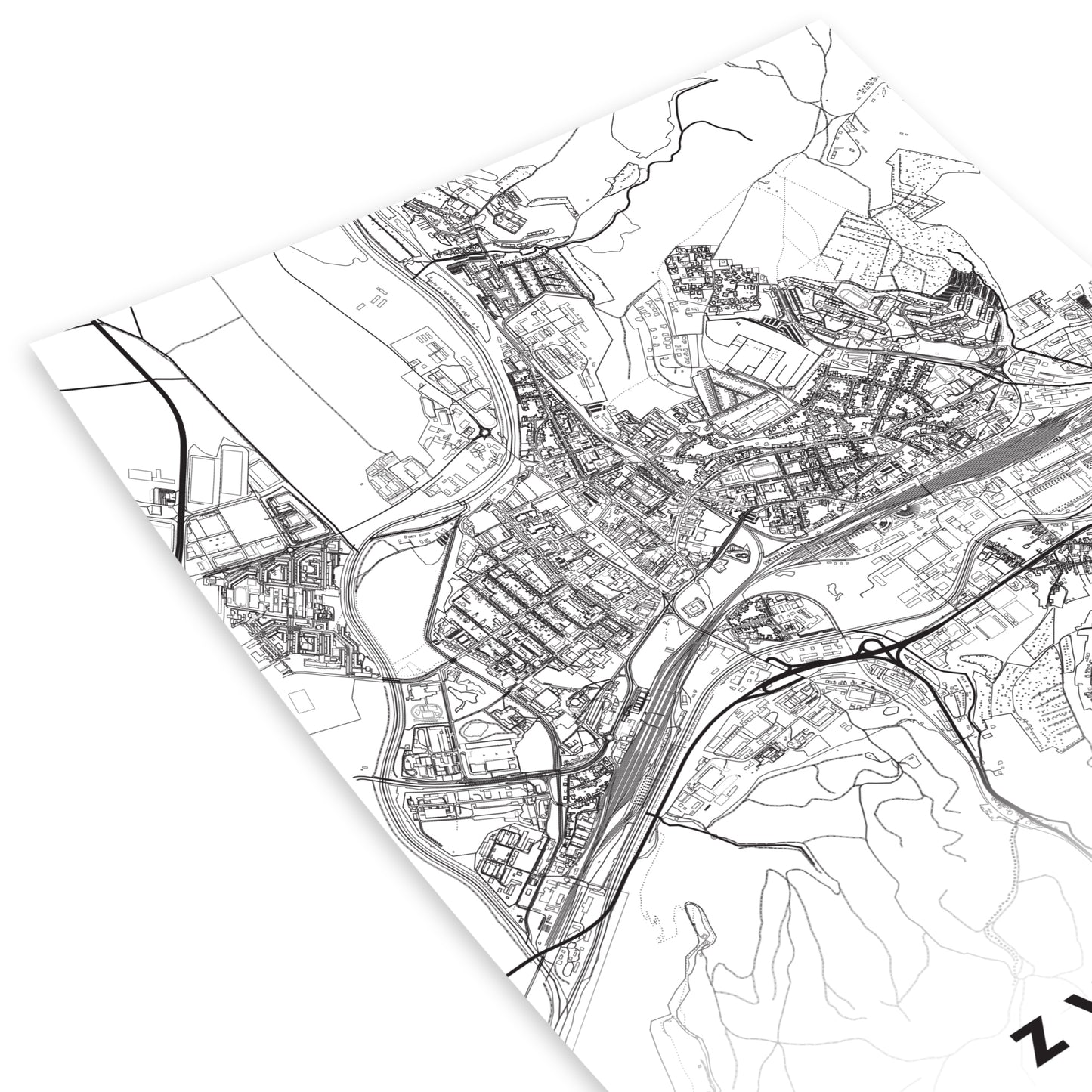 Plagát Zvolen mapa
