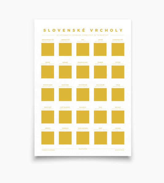 Stierací plagát Slovenské vrcholy