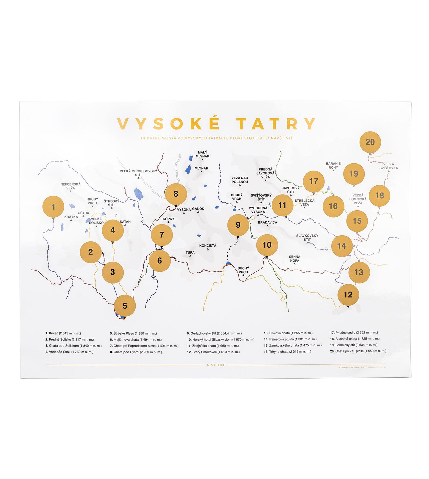 Stieracia mapa Vysoké Tatry