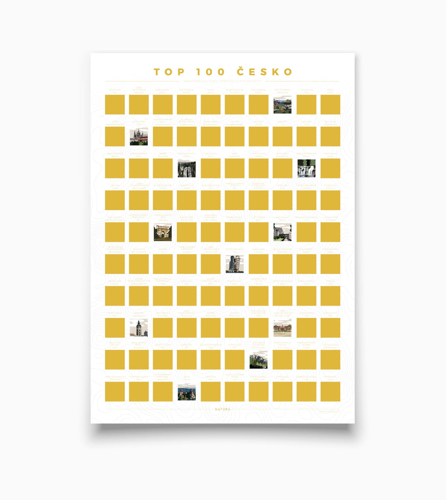 Stierací plagát TOP 100 Česko (CZ verzia)