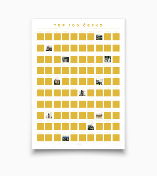 Stierací plagát TOP 100 Česko (CZ verzia)