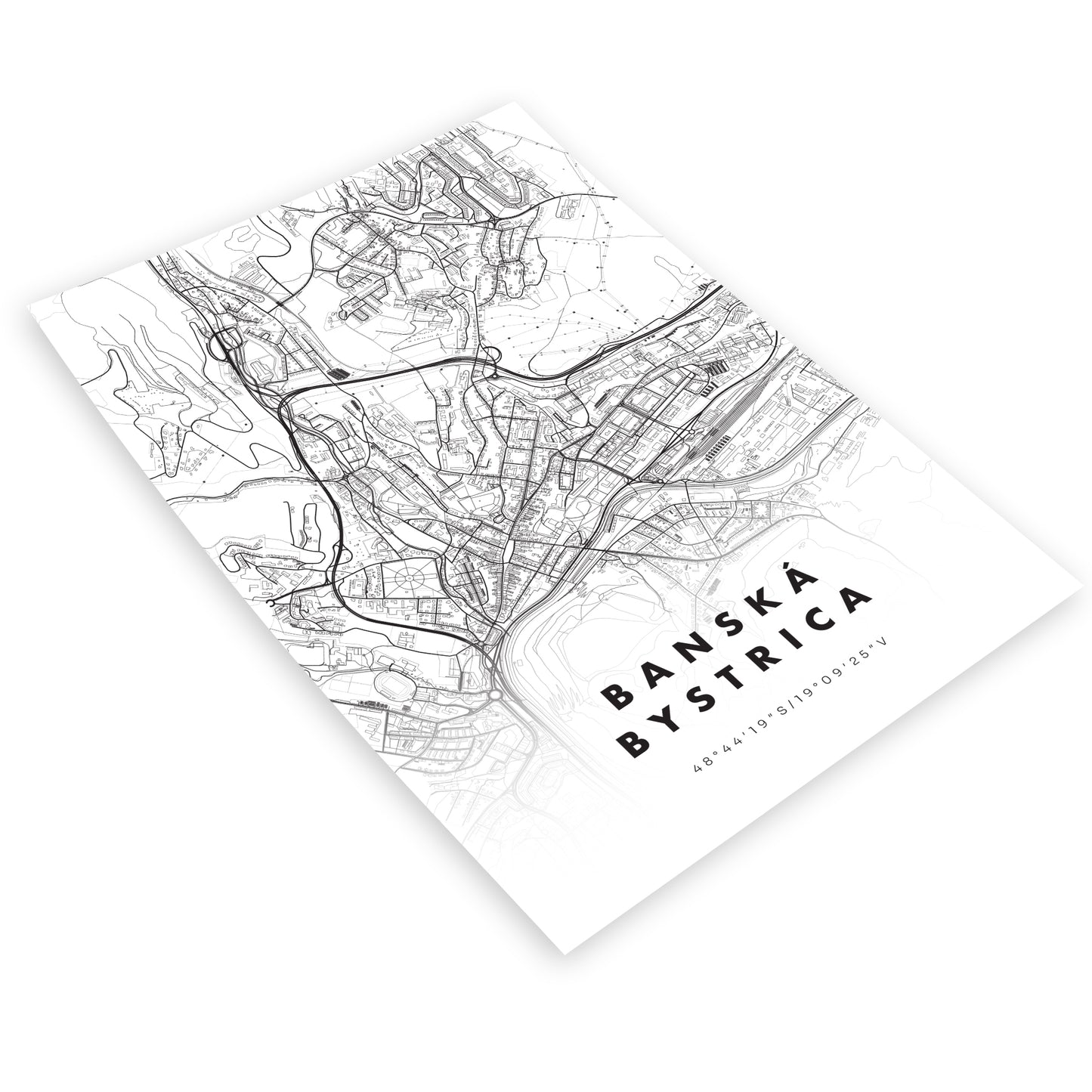 Plagát Banská Bystrica mapa