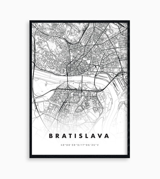 Plagát Bratislava Mapa