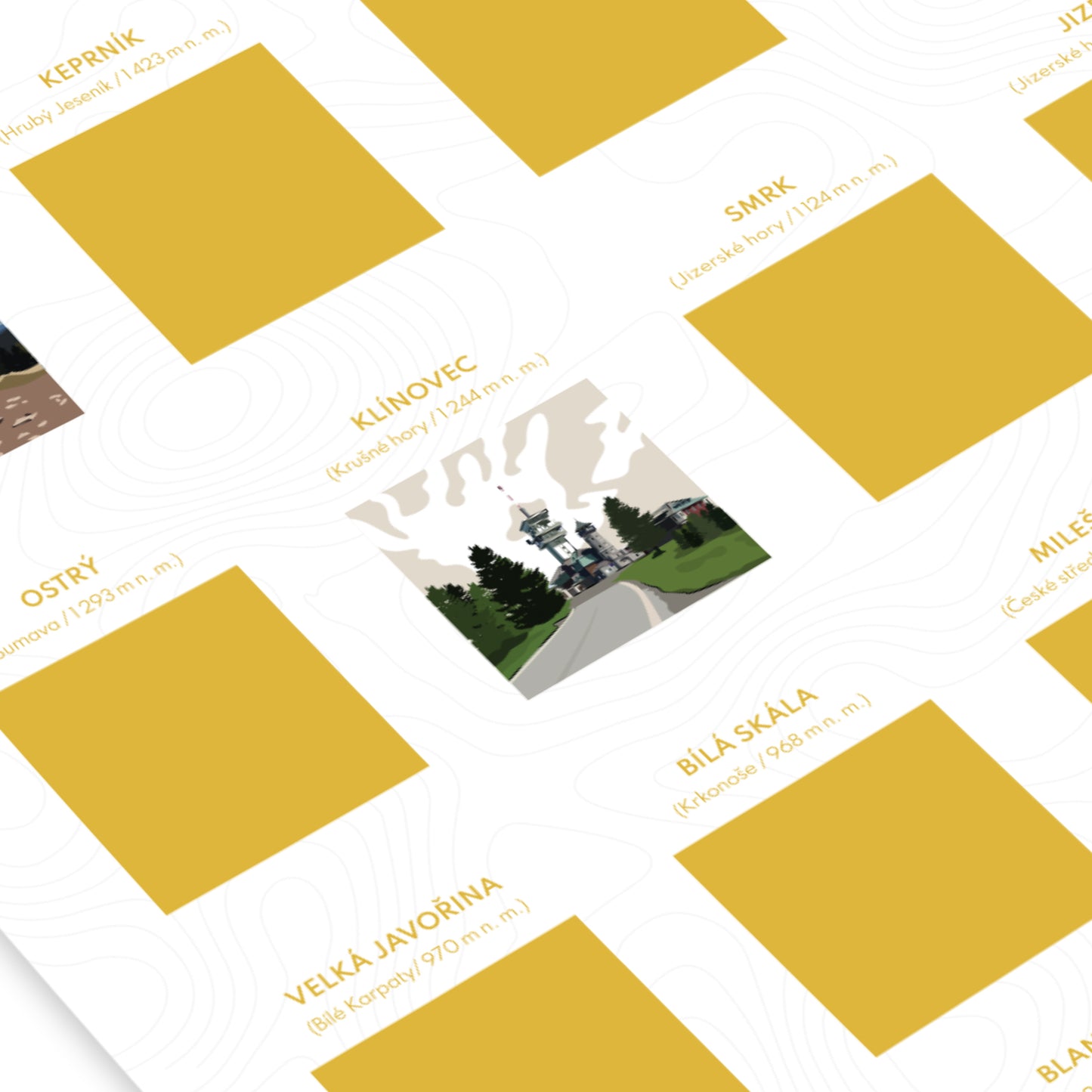 Stierací plagát České vrcholy (CZ verzia)