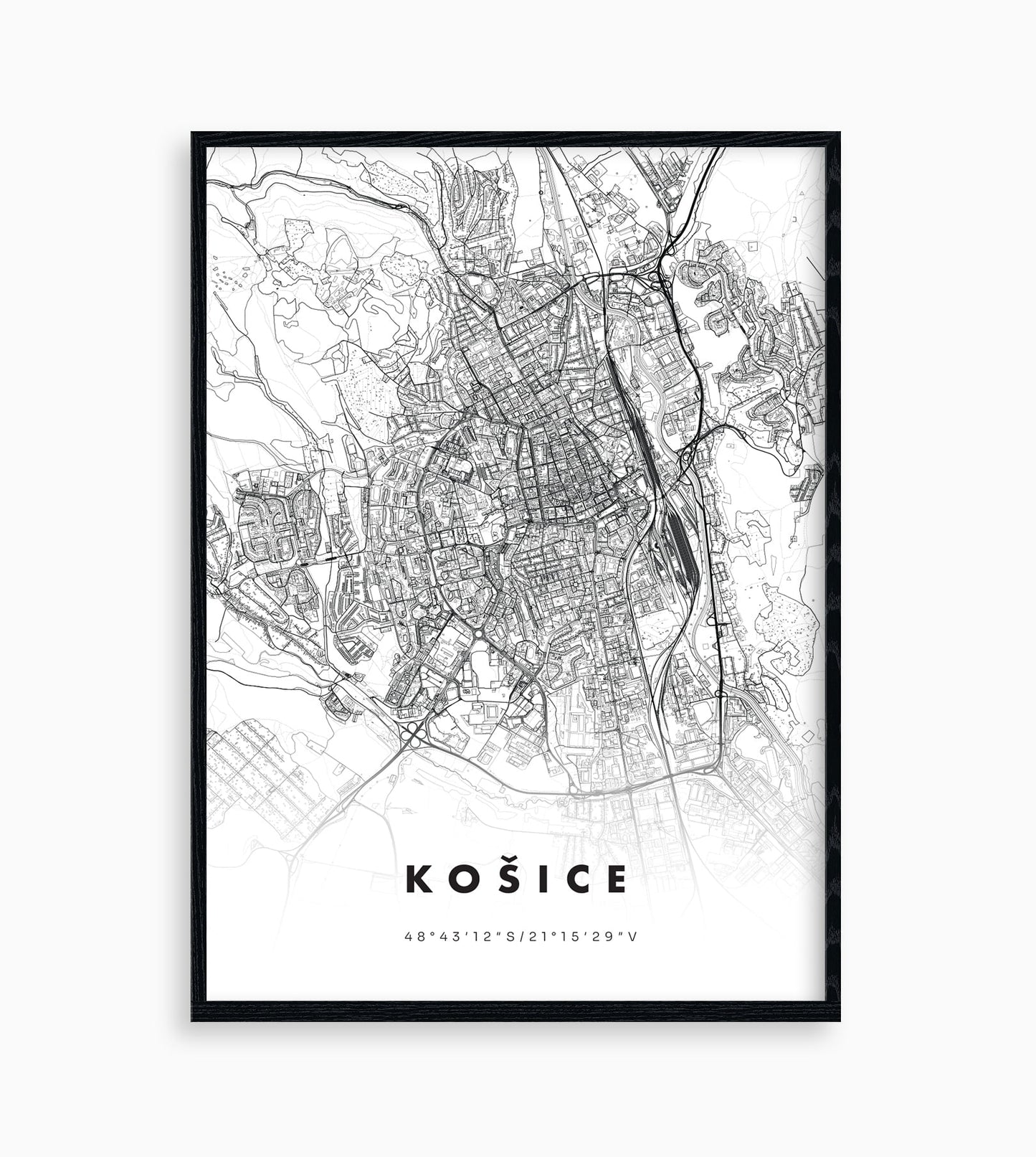 Plagát Košice Mapa