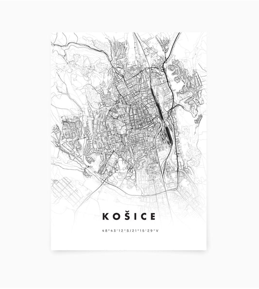 Plagát Košice mapa