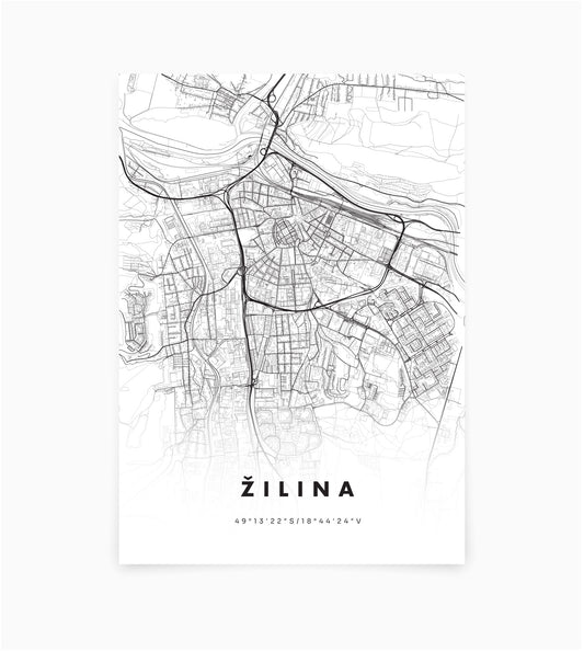 Plagát Žilina mapa