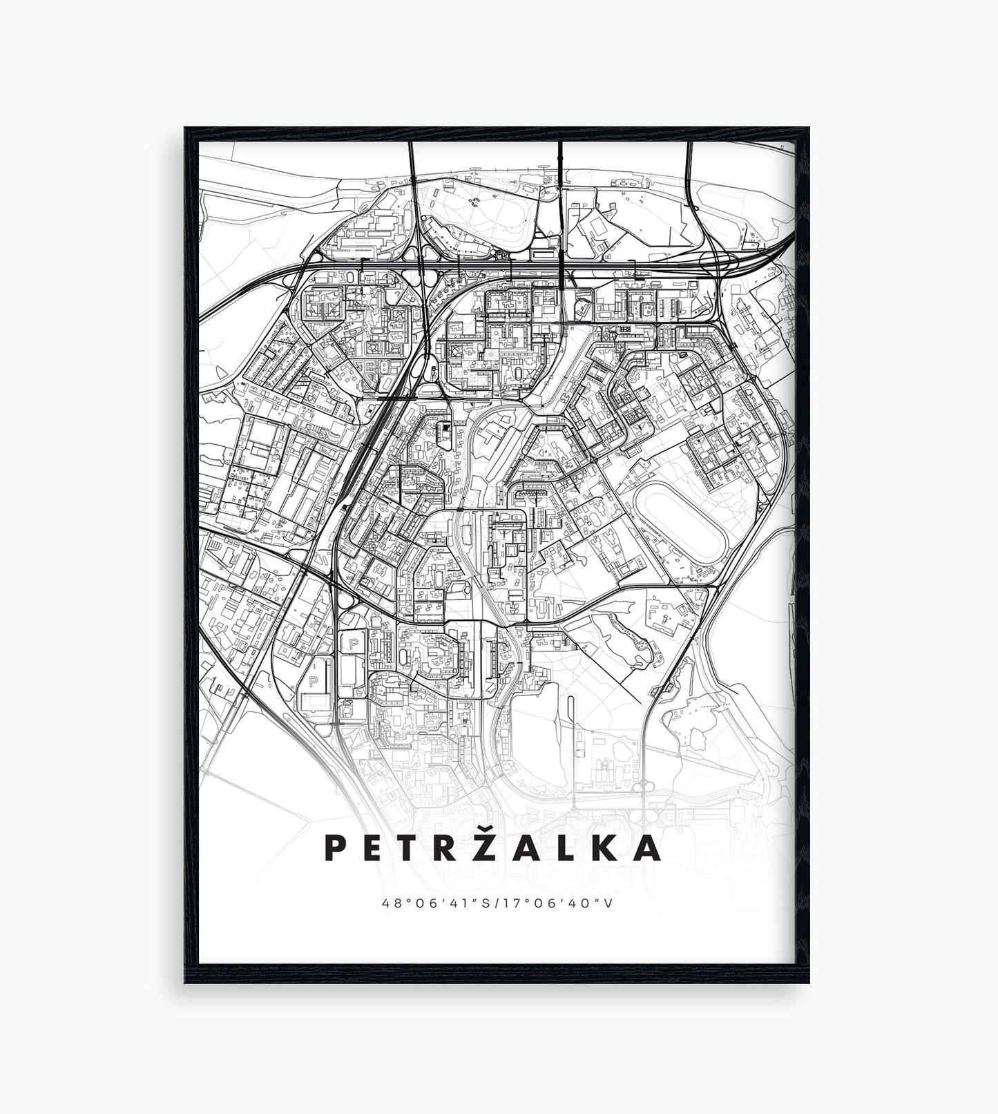 Plagát Petržalka Mapa