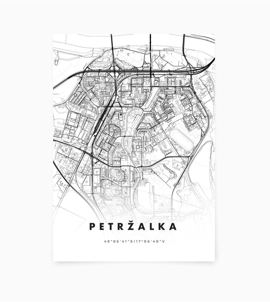 Plagát Petržalka mapa