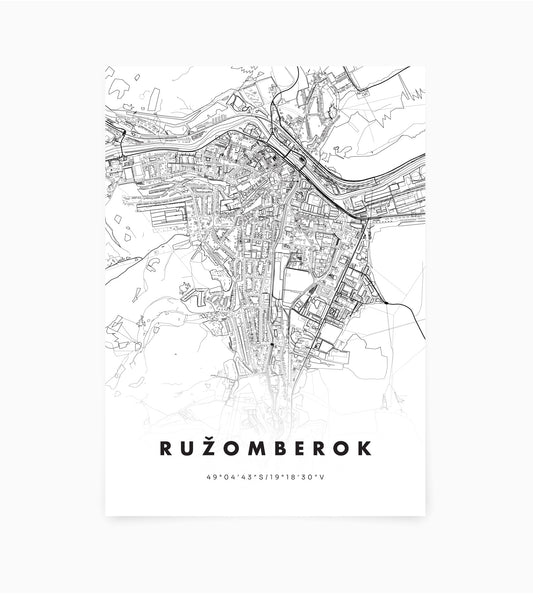 Plagát Ružomberok mapa