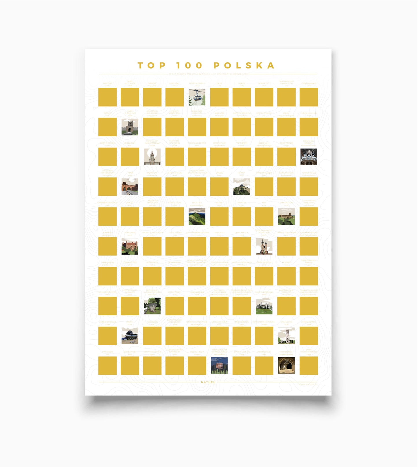 Stierací plagát TOP 100 Poľsko (Poľská verzia)